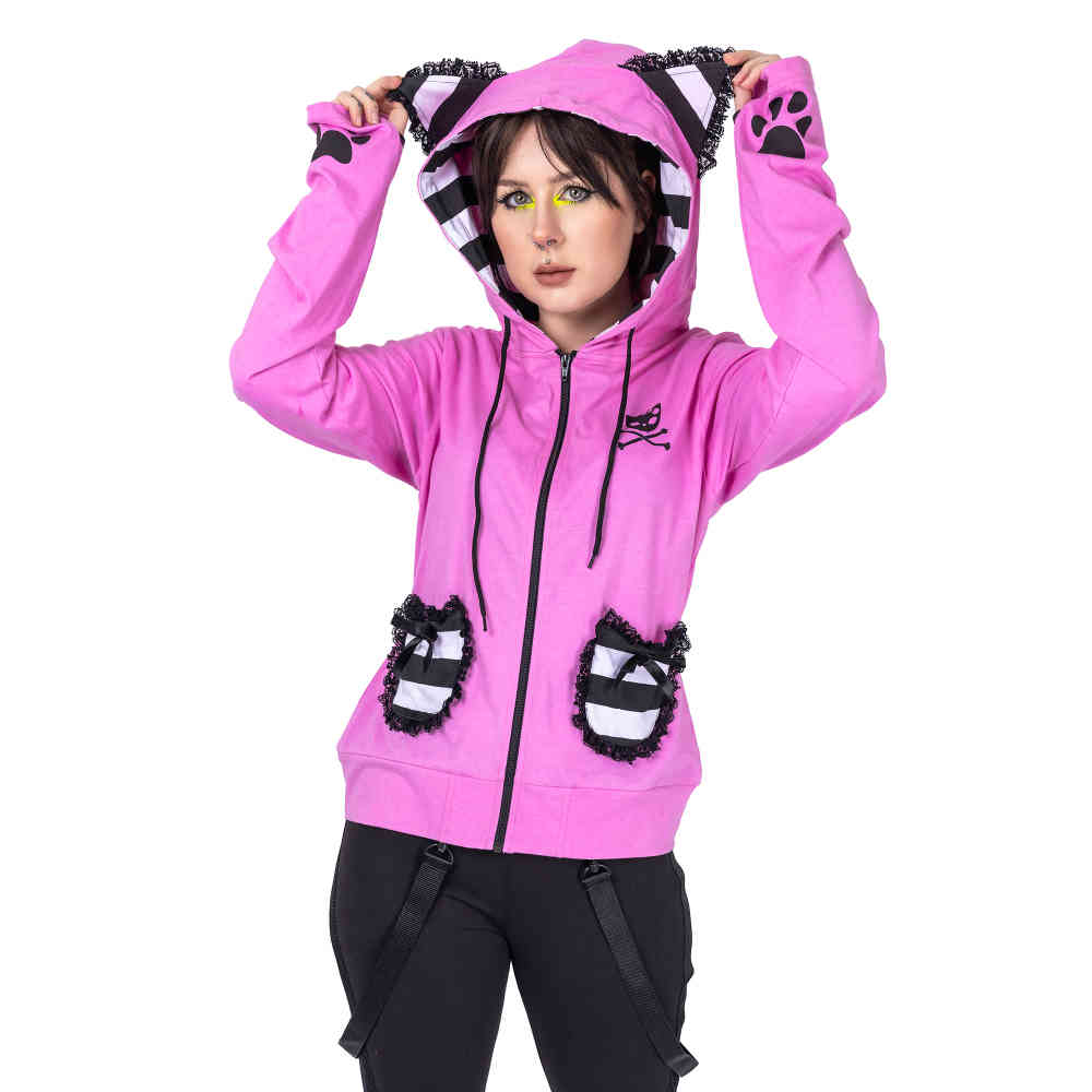 Bye Bye Kitty - BBK FRILL Zip hoodie - Pink